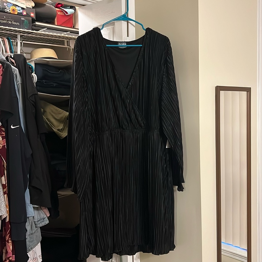 Arula Black Pleated Dress